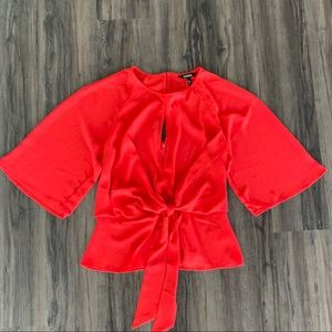 NEW! Express Red Tie Blouse